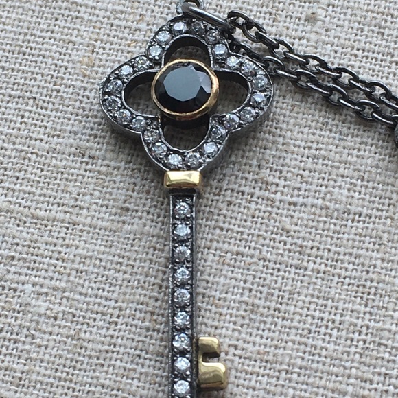 Stella & Dot Hematite Clover Key Necklace - Picture 12 of 12